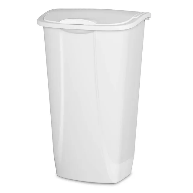 sterilite-11-gallon-42-liter-swingtop-wastebasket-white-6-pack image 1