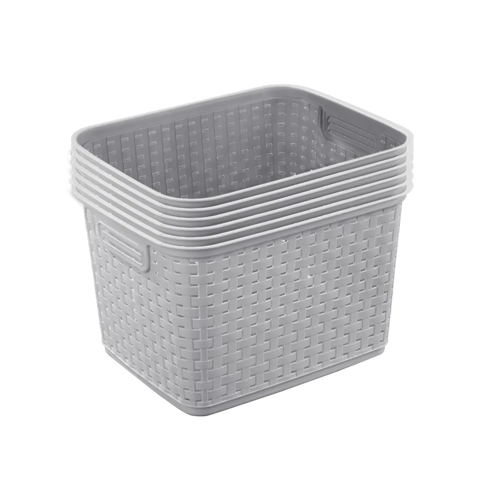 sterilite-6-pack-tall-weave-basket-cement-gray-woven-plastic-storage-baskets-wit image 1