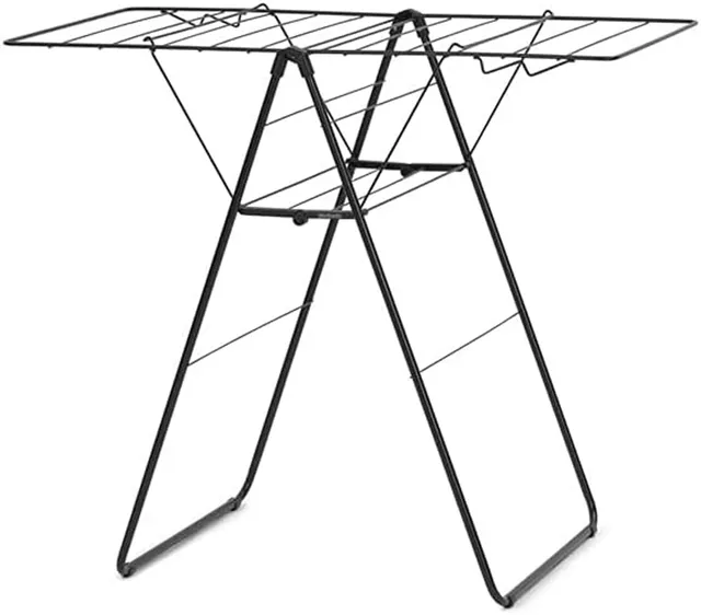 brabantia-hangon-compact-clothes-drying-rack-49ft-15m-matt-black-with-2-fold-out image 1