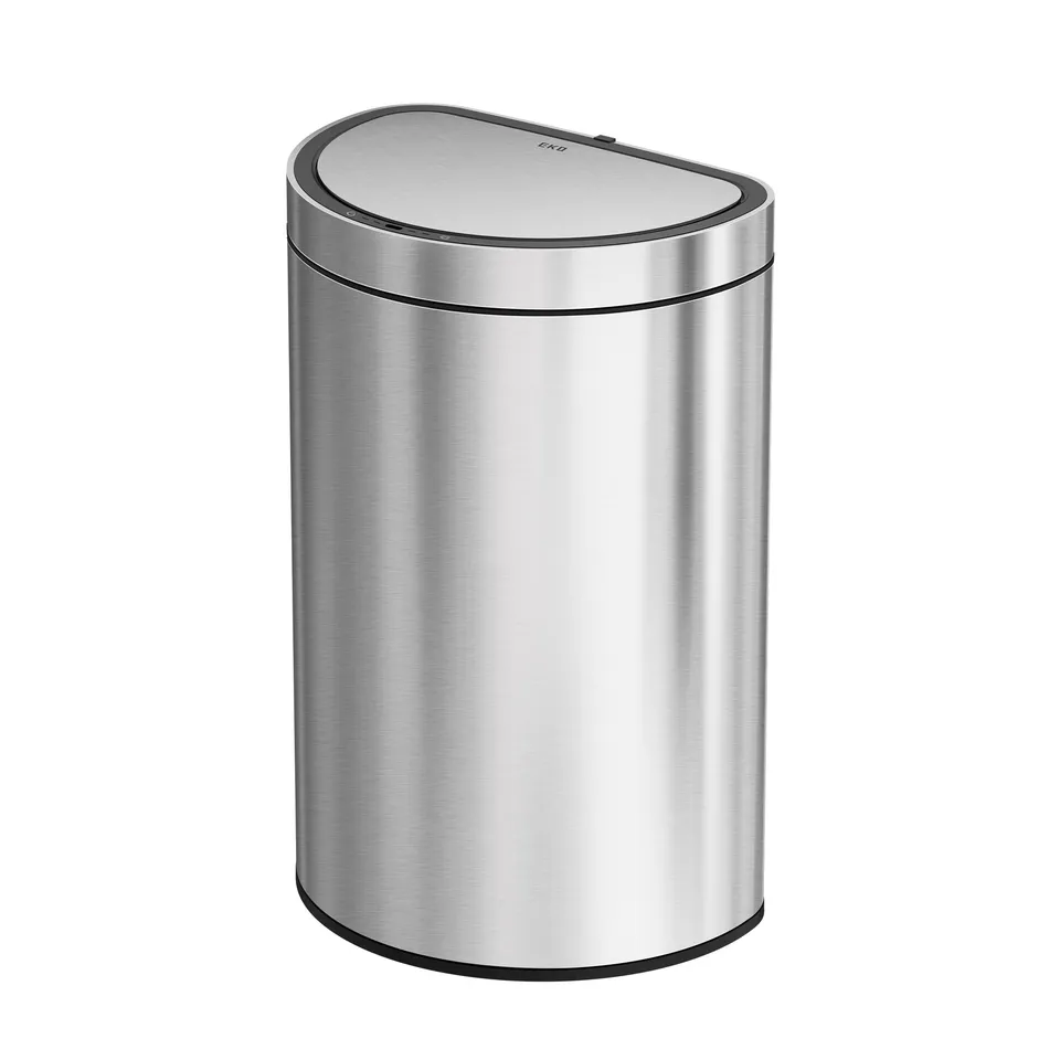 eko-mirage-semi-round-47l-12-4-gallon-motion-sensor-trash-can-matte-stainless-st image 1