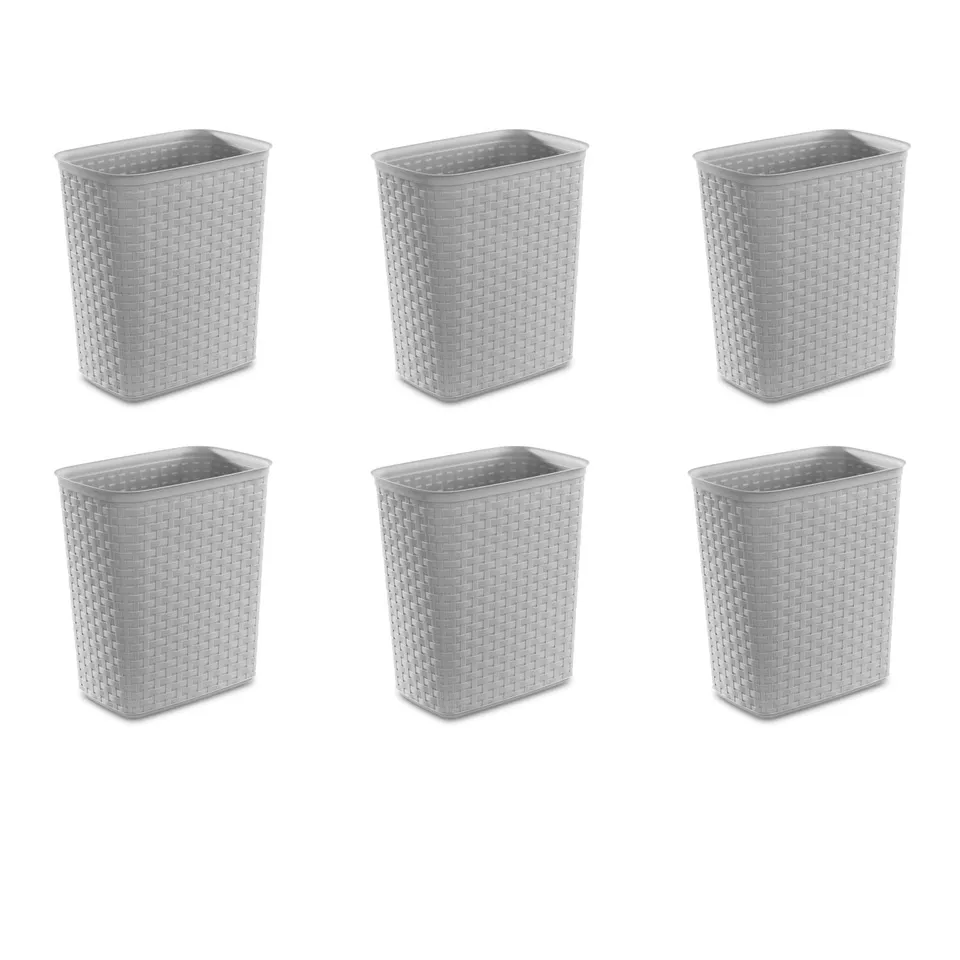 sterilite-5-8-gallon-weave-wastebasket-decorative-medium-trash-can-for-bathroom- image 1