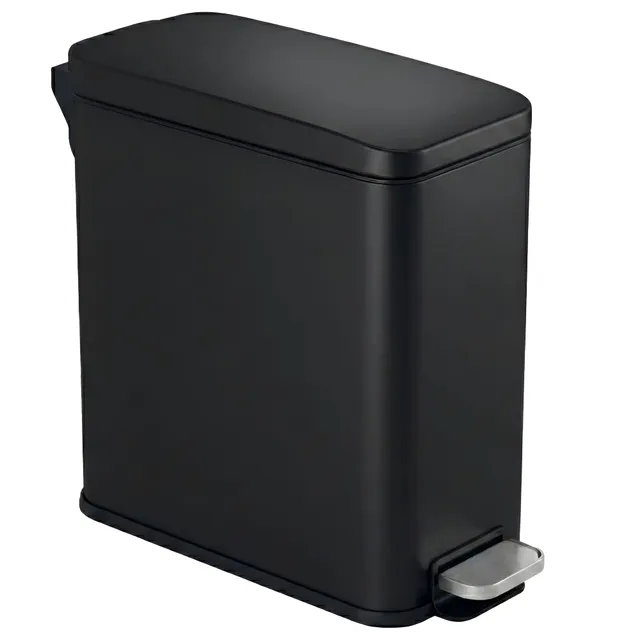 itouchless-softstep-matte-black-stainless-steel-3-gallon-slim-step-pedal-trash-c image 1