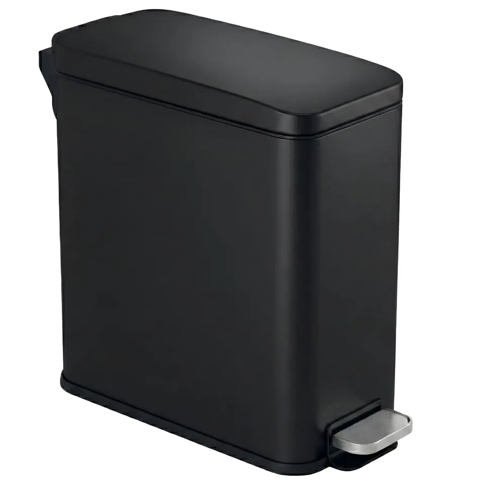 itouchless-softstep-matte-black-stainless-steel-3-gallon-slim-step-pedal-trash-c image 1