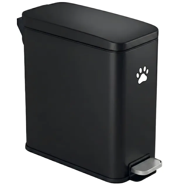 itouchless-12-liter-3-gallon-softstep-matte-black-stainless-steel-slim-step-peda image 1