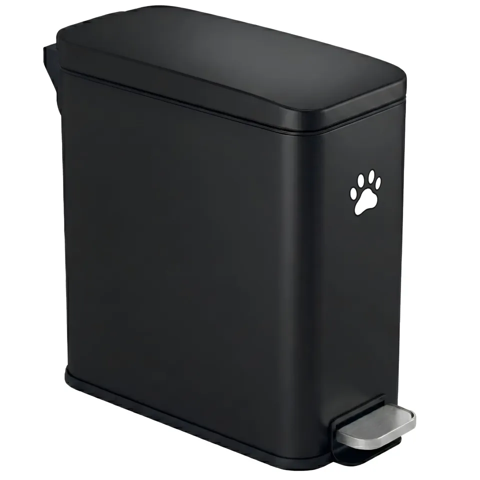 itouchless-12-liter-3-gallon-softstep-matte-black-stainless-steel-slim-step-peda image 1