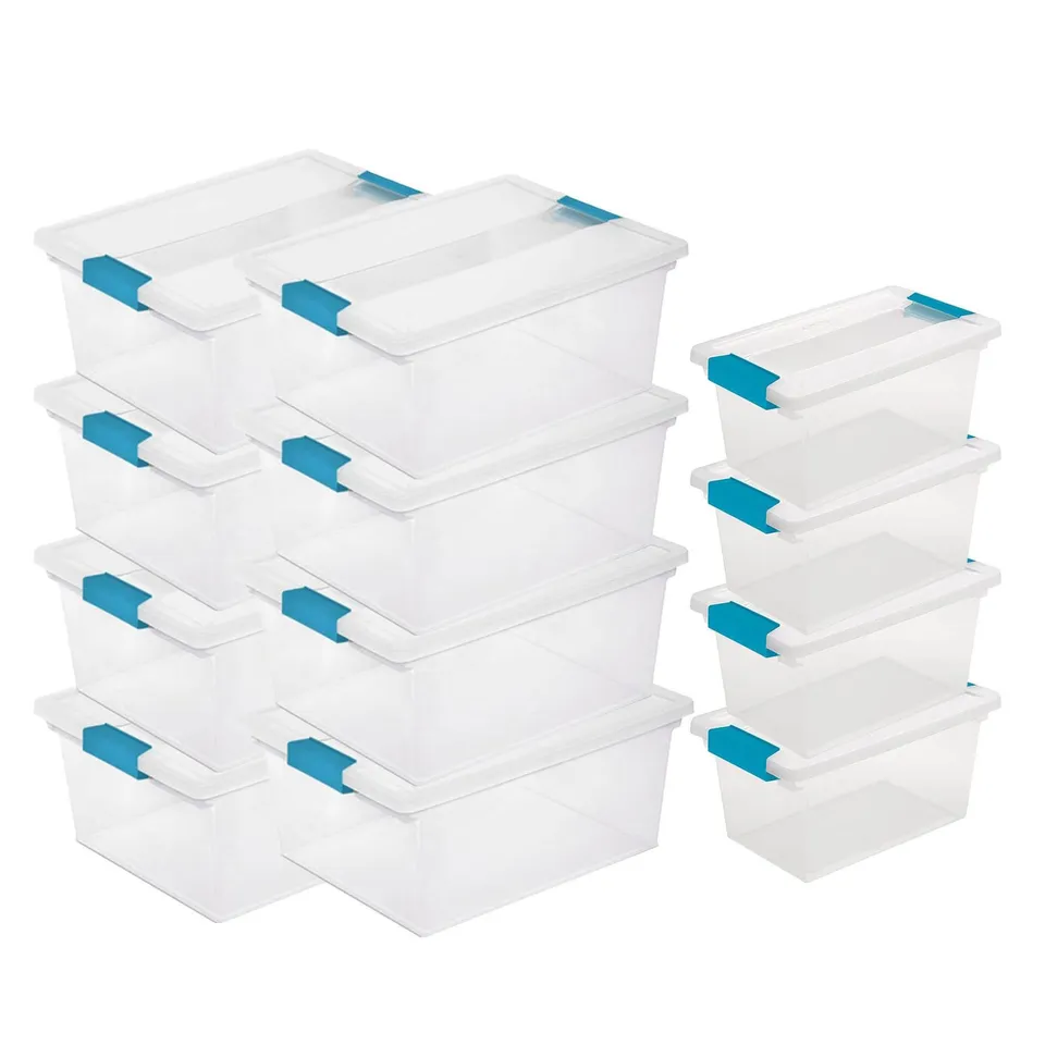 sterilite-deep-clip-storage-box-container-with-lid-8-pack-medium-clip-box-4-pack image 1