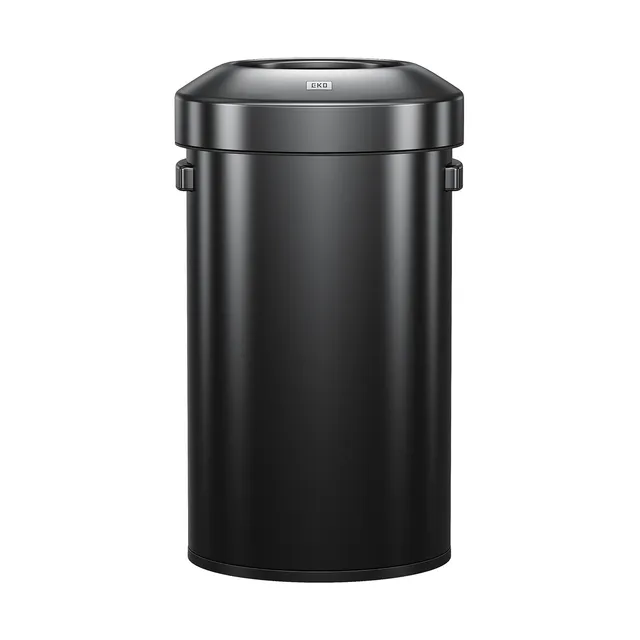 eko-urban-round-open-top-commercial-grade-trash-can-60l-16-gal-black-stainless-s image 1