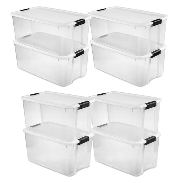 sterilite-ultra-latch-storage-totes-8-pack-116-qt-and-70-qt-clear image 1