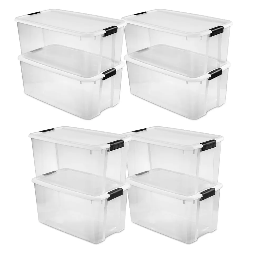 sterilite-ultra-latch-storage-totes-8-pack-116-qt-and-70-qt-clear image 1