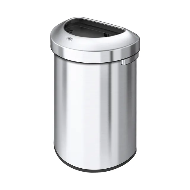 eko-urban-21-gallon-80l-semi-round-open-top-waste-bin-brushed-stainless-steel-co image 1