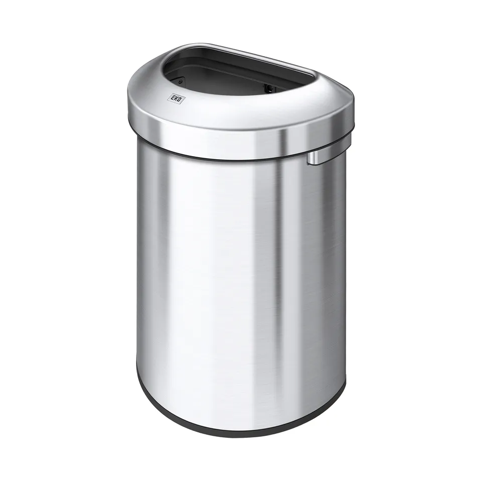 eko-urban-21-gallon-80l-semi-round-open-top-waste-bin-brushed-stainless-steel-co image 1