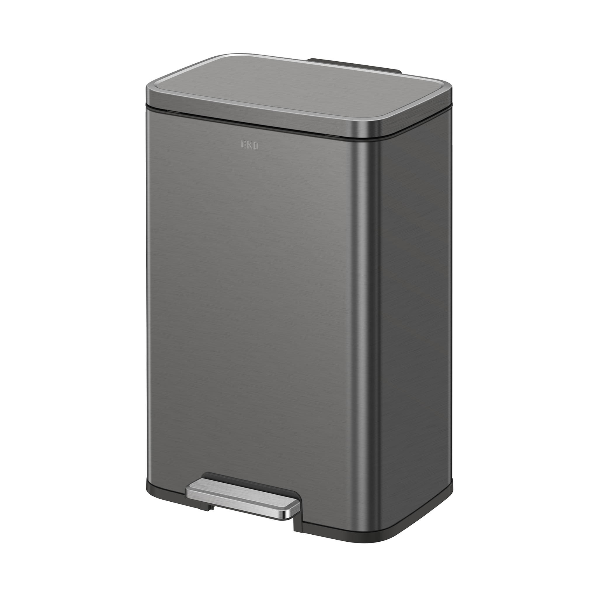 eko-madison-gunmetal-steel-50l-13-2-gal-step-trash-can-with-inner-liner-fingerpr image 1