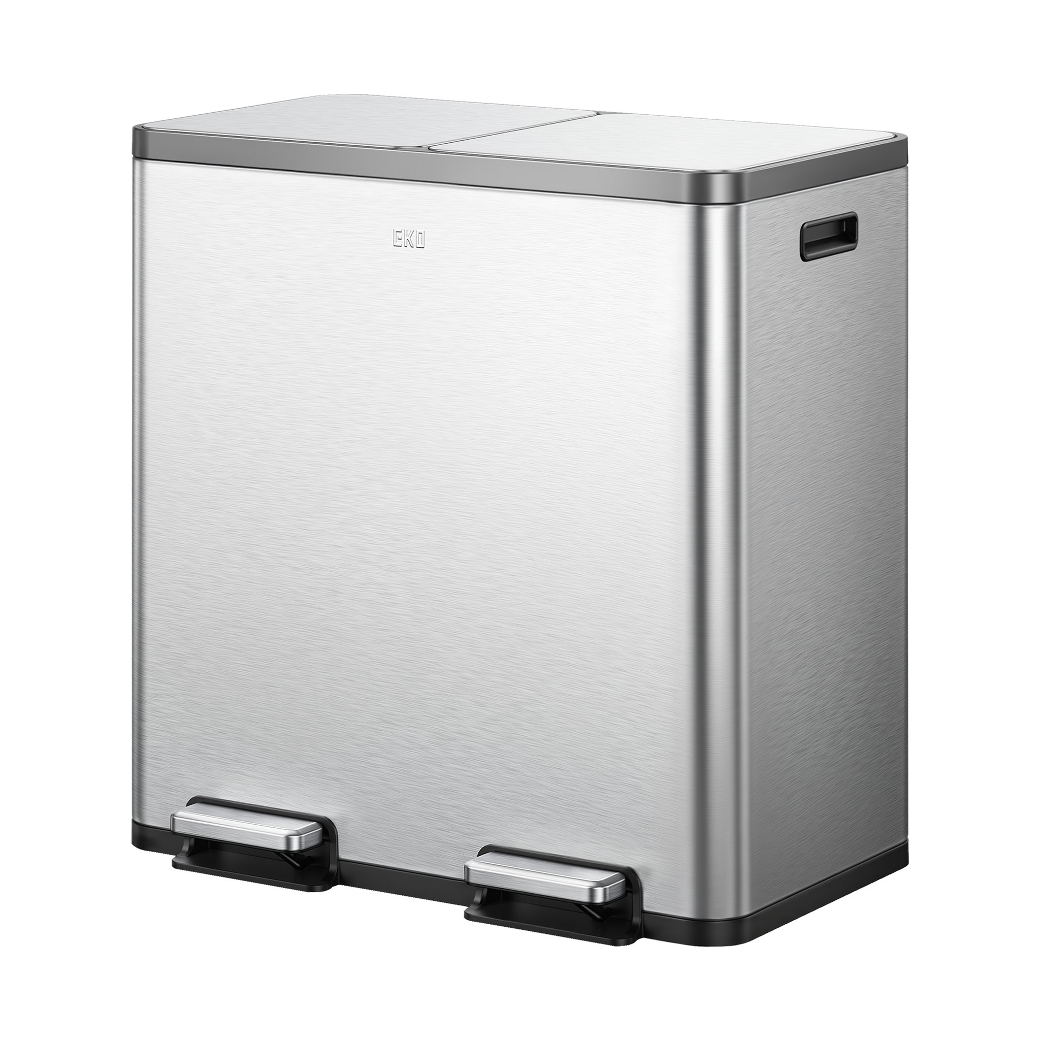 eko-ecocasa-plus-2x10-6-gal-dual-recycling-trash-can-for-kitchen-stainless-steel image 1