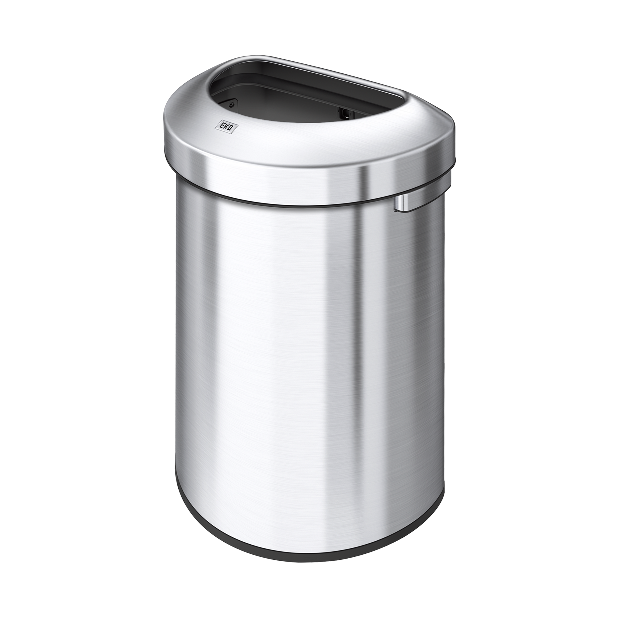 eko-urban-21-gallon-80l-semi-round-open-top-waste-bin-brushed-stainless-steel-co image 1