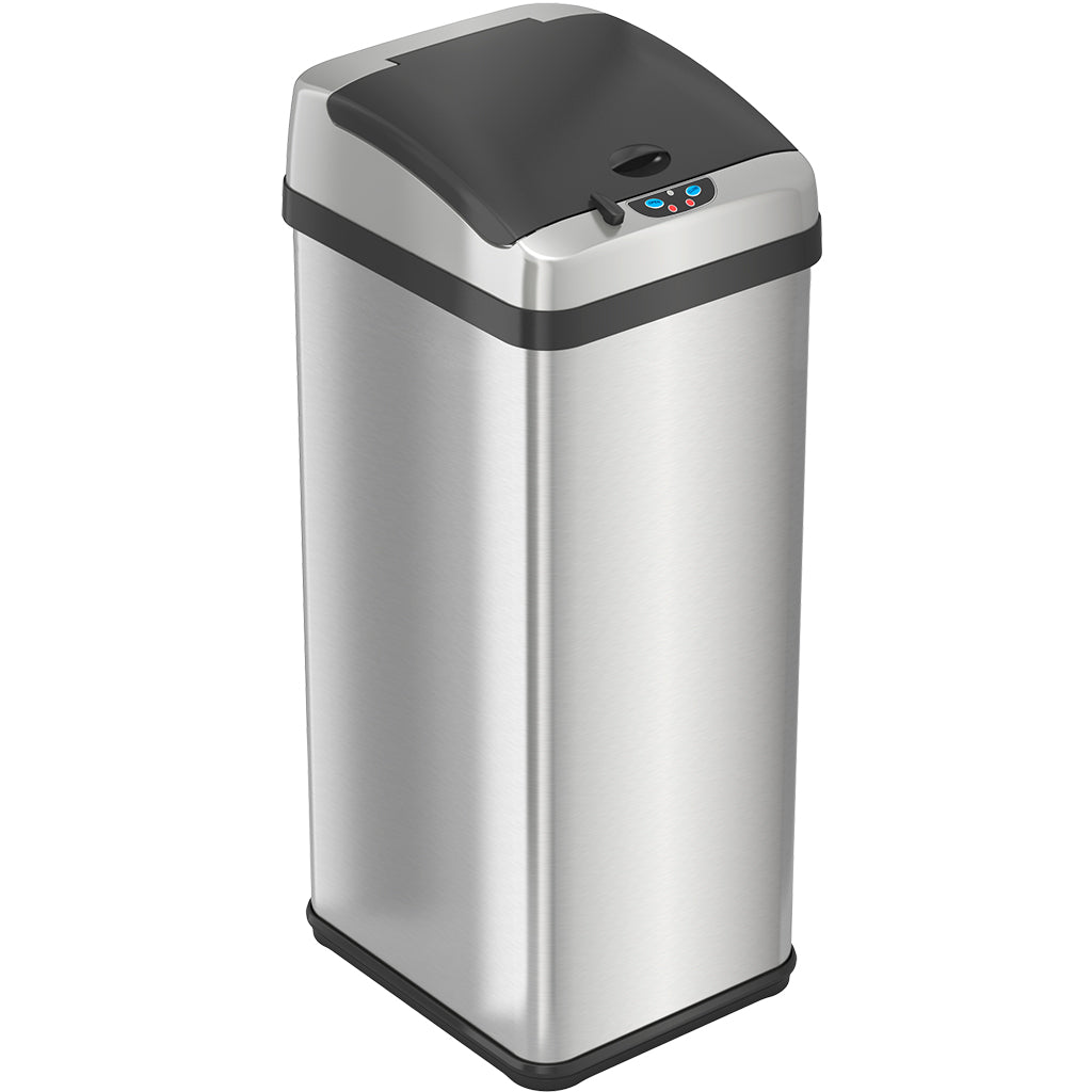 itouchless-50l-13-gal-platinum-edition-stainless-steel-sensor-kitchen-trash-can- image 1
