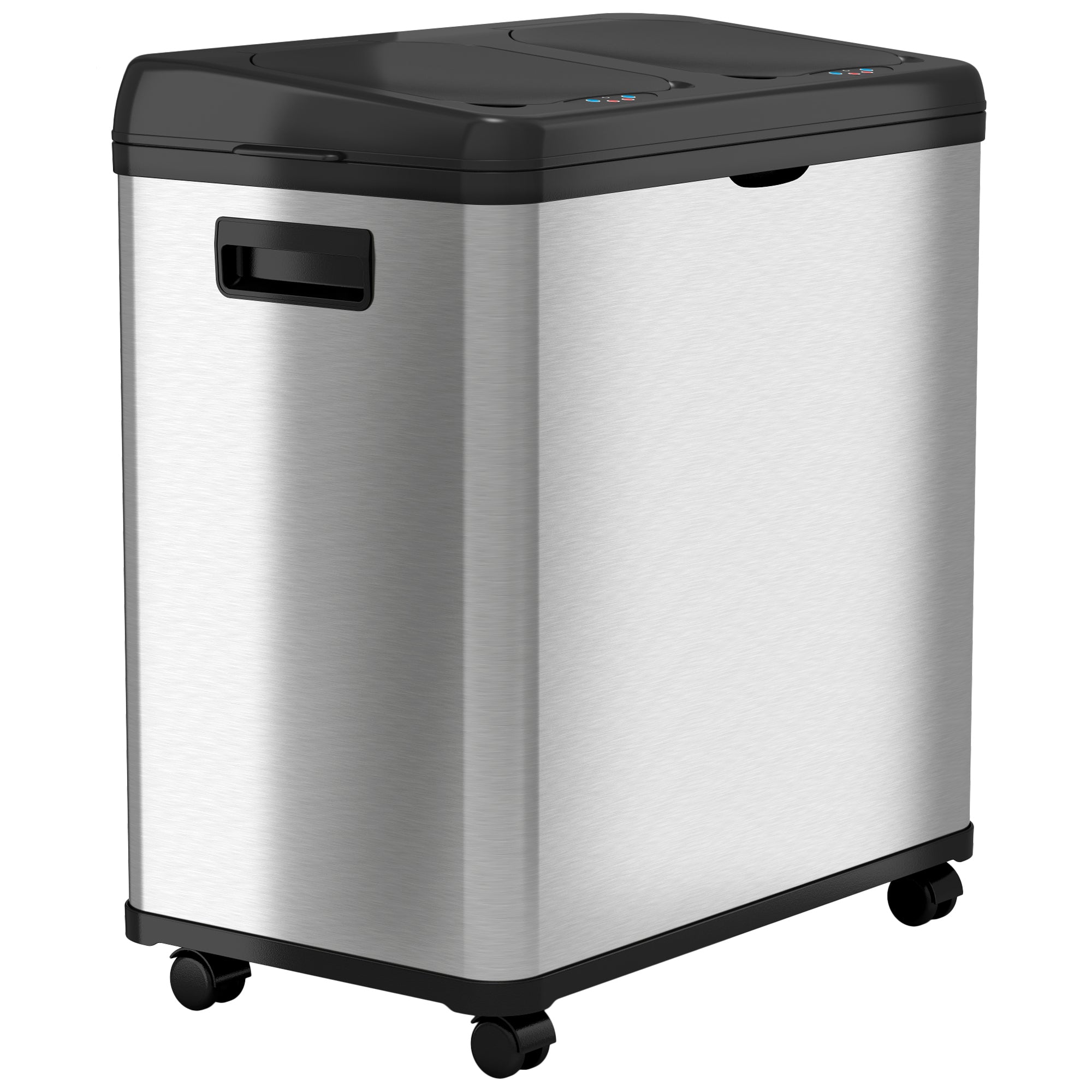 itouchless-16-gallon-61-liter-dual-compartment-sensor-trash-can-and-recycle-bin- image 1