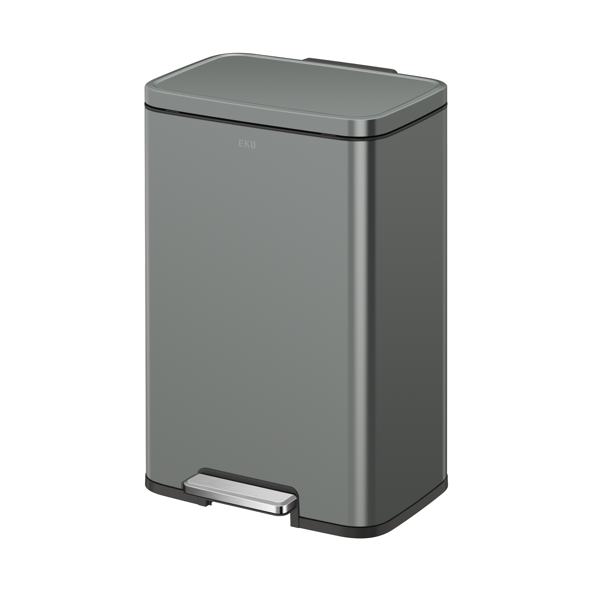 eko-madison-nardo-grey-stainless-steel-50-liter-13-2-gallon-step-trash-can image 1
