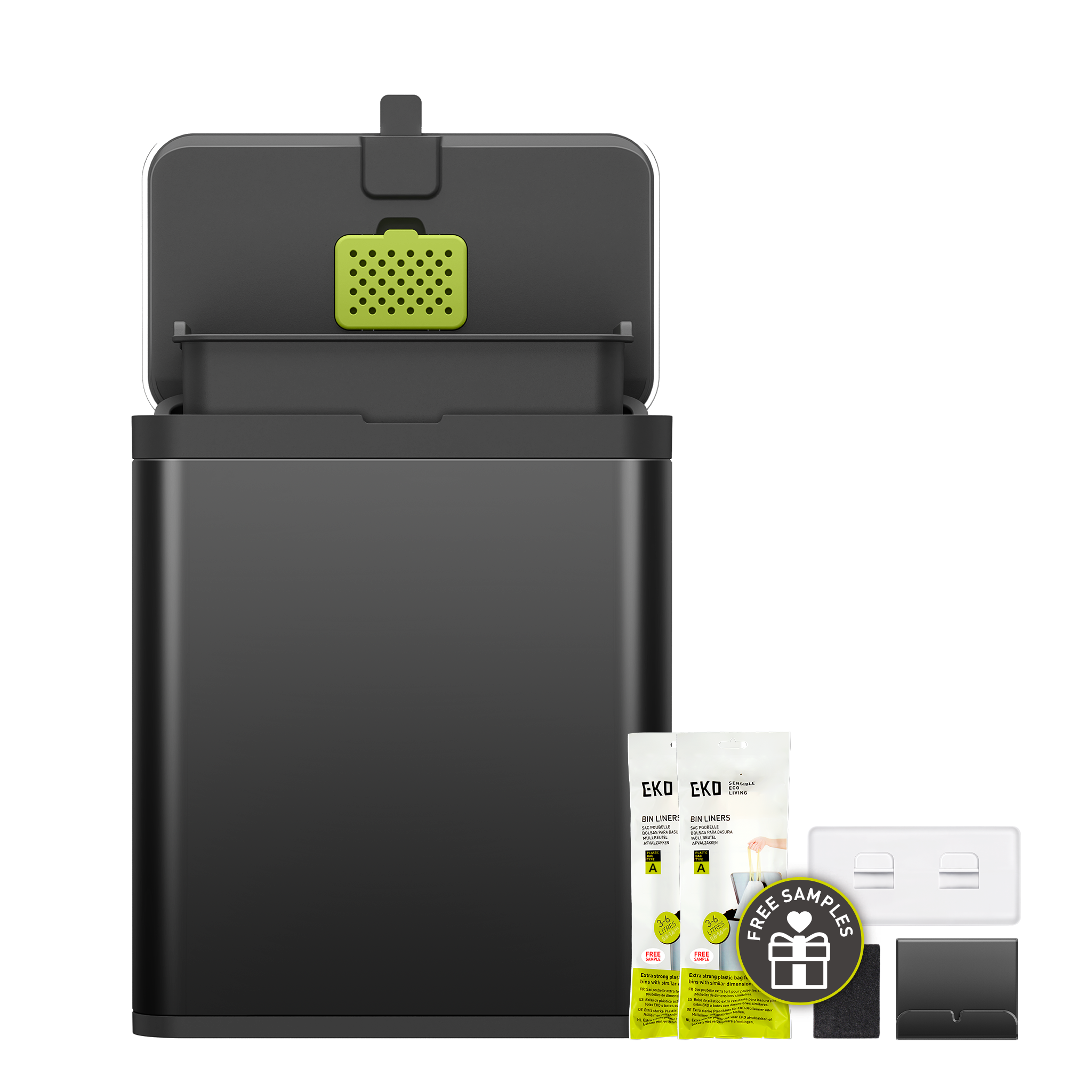 eko-deluxe-puro-7l-1-85-gal-compost-bin-with-liner-matte-black image 5