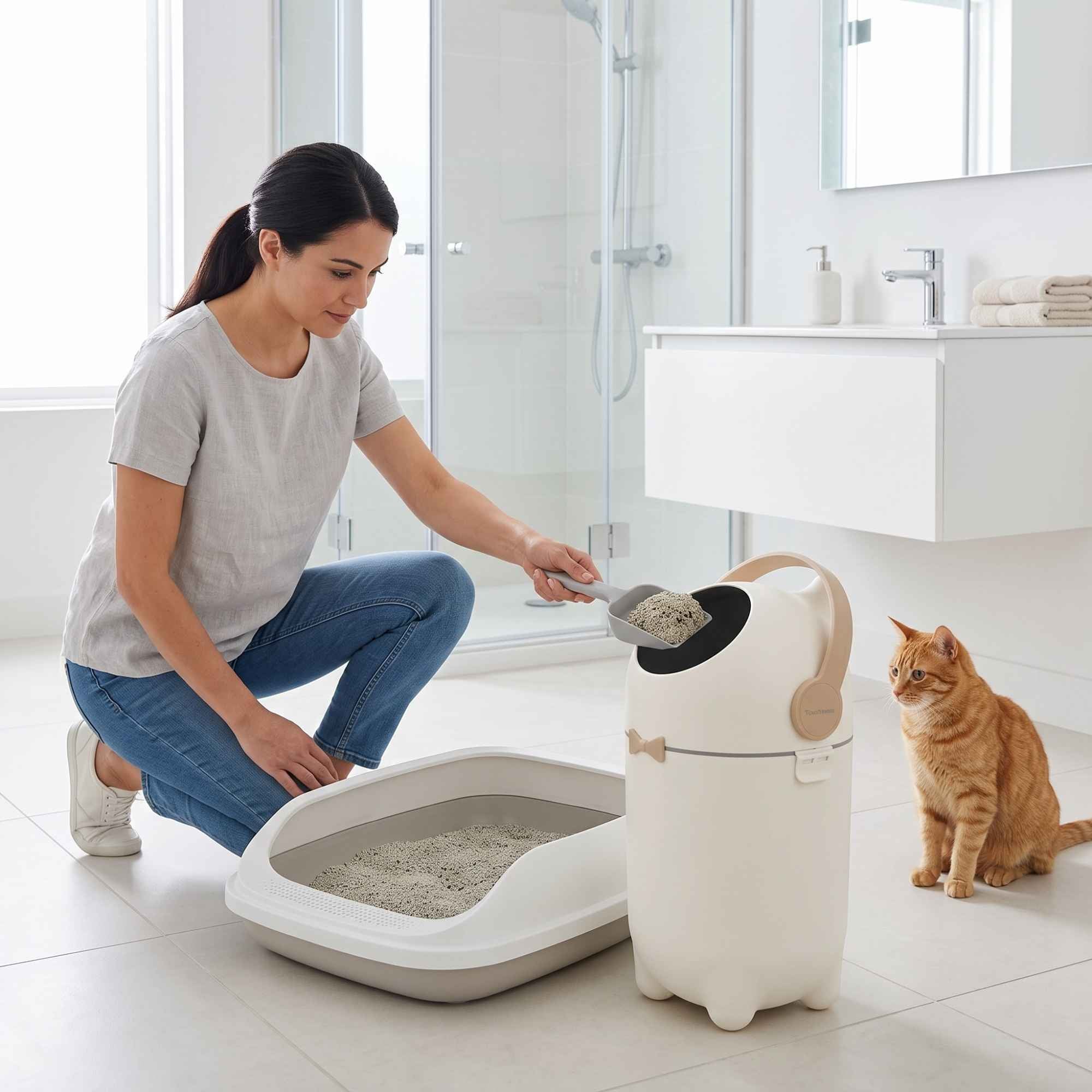 itouchless-boho-ivory-15-liter-4-gallon-pet-waste-receptacle-with-ag-silver-ion- image 5