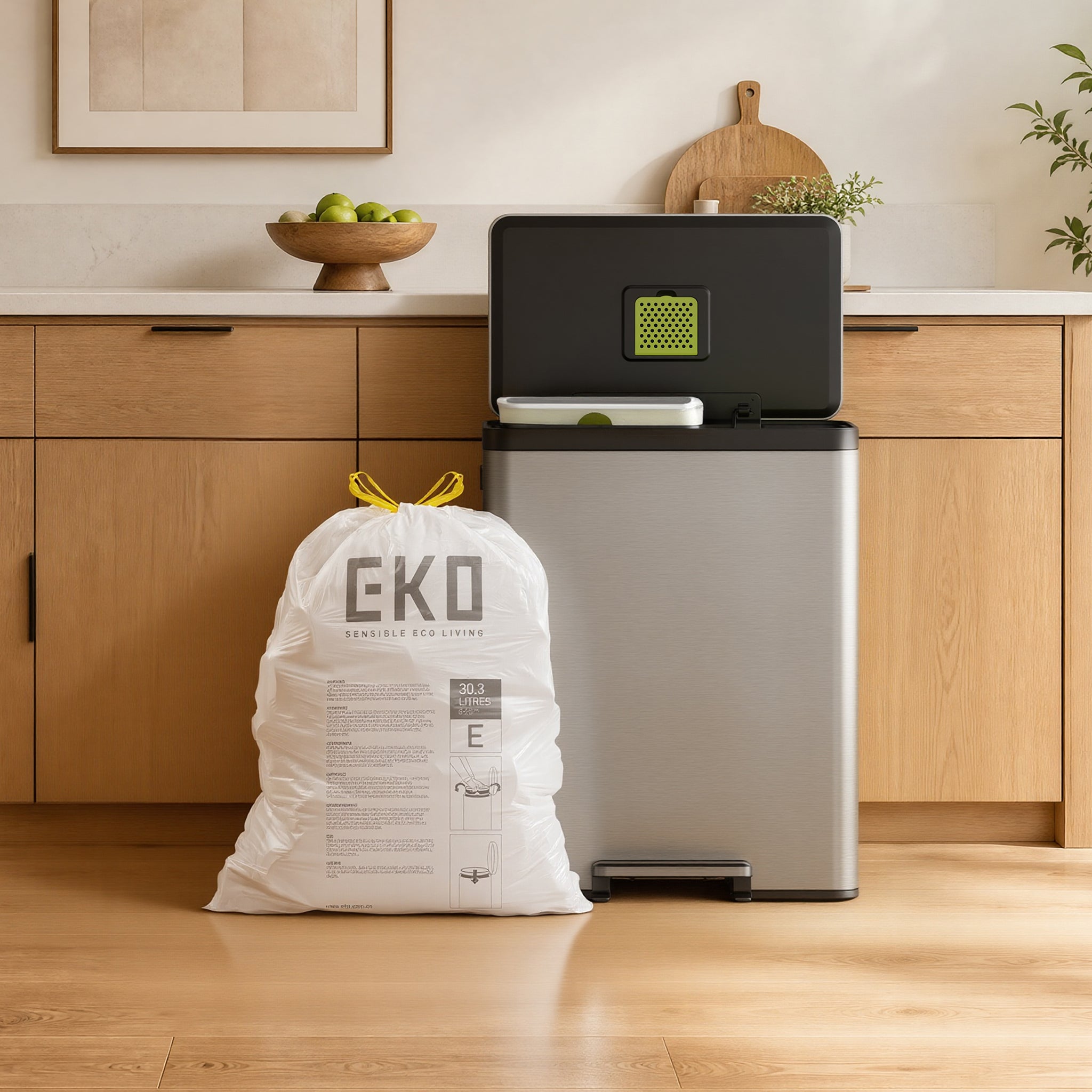 eko-code-e-9-5-gallon-easy-dispense-roll-trash-bags-320-count-heavy-duty-leakpro image 2
