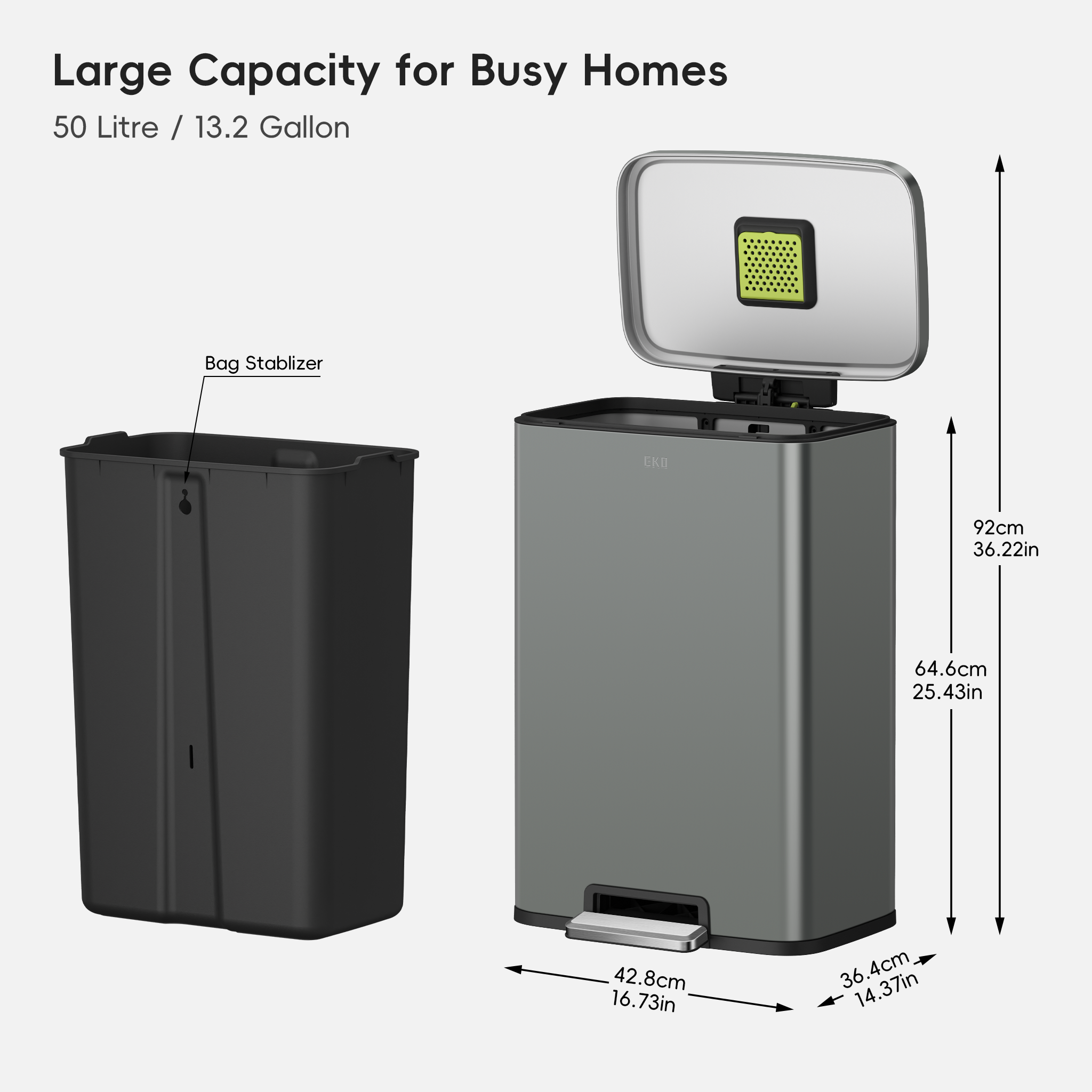 eko-madison-nardo-grey-stainless-steel-50-liter-13-2-gallon-step-trash-can image 8