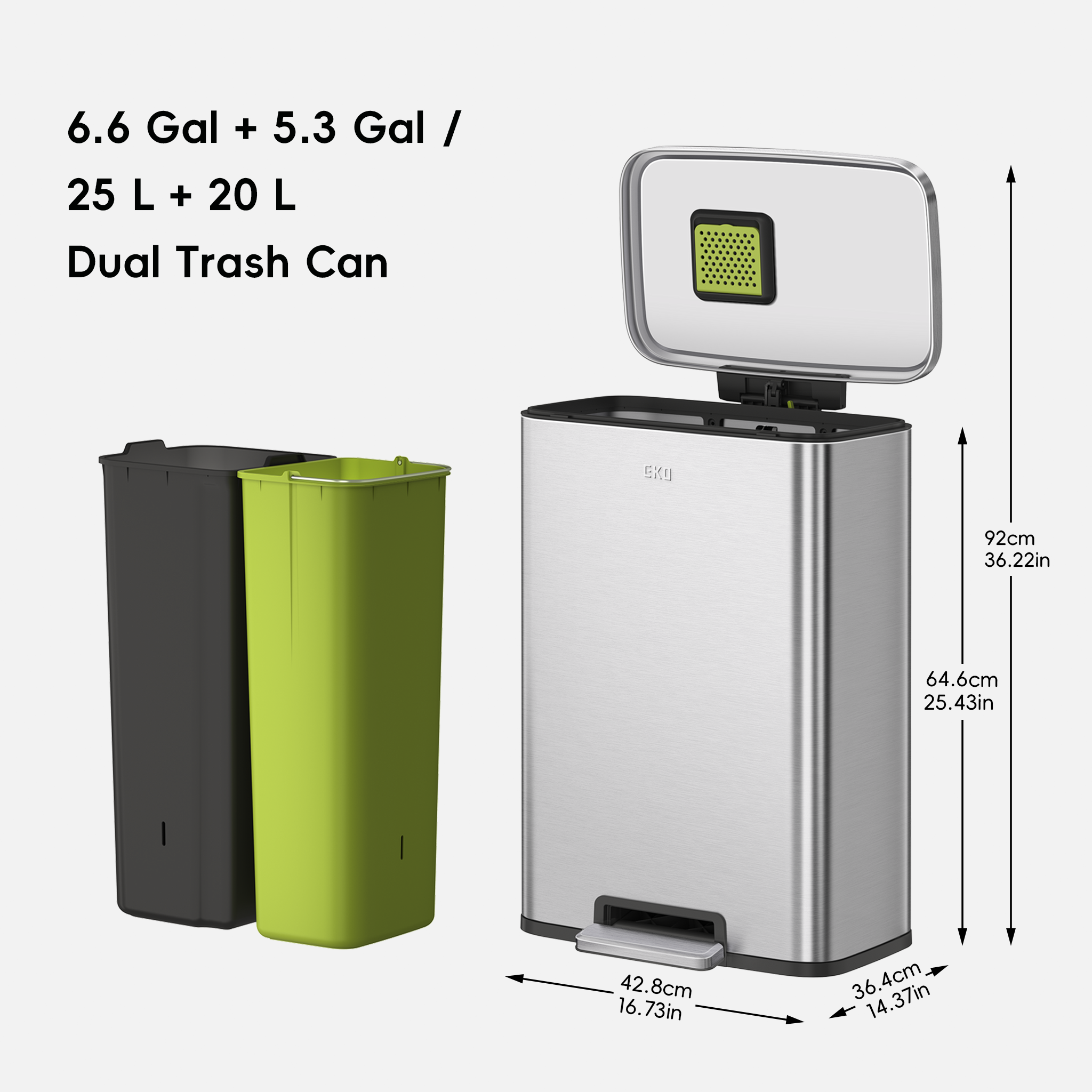 eko-madison-25l-20l-dual-compartment-step-trash-can-brushed-stainless image 8
