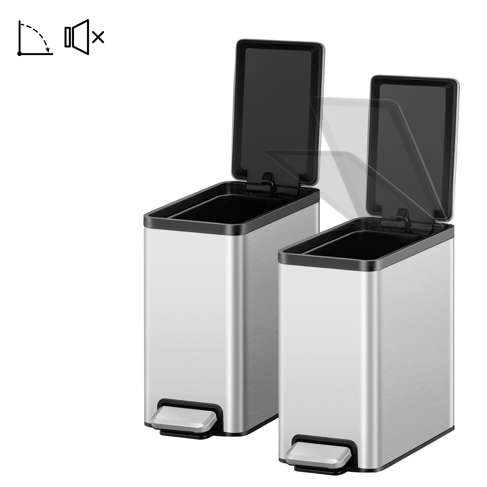 eko-ecocasa-ii-slim-step-trash-can-2-pack-6l-1-6-gal-each-with-fingerprint-resis image 4