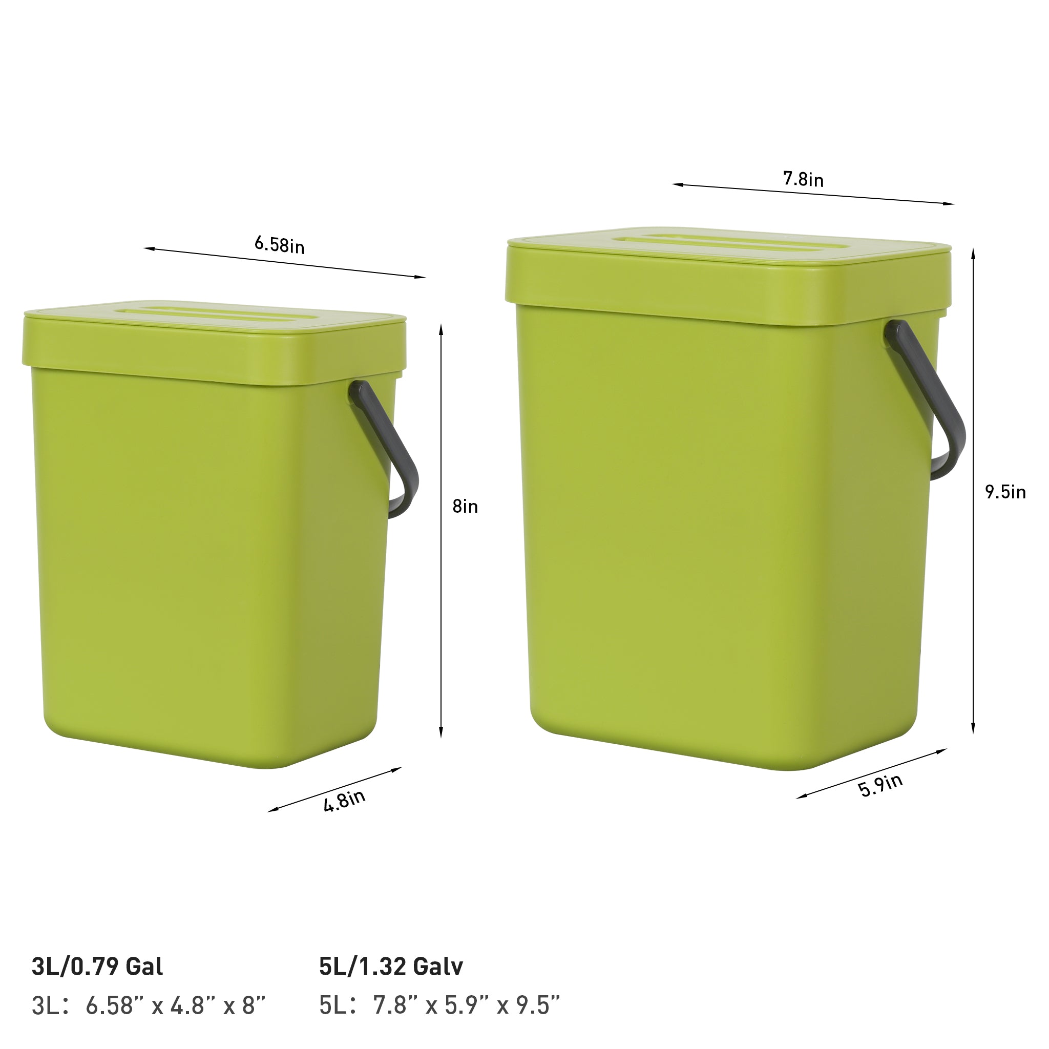 eko-puro-compost-bin-with-lid-lime-5l-1-32-gallon image 7