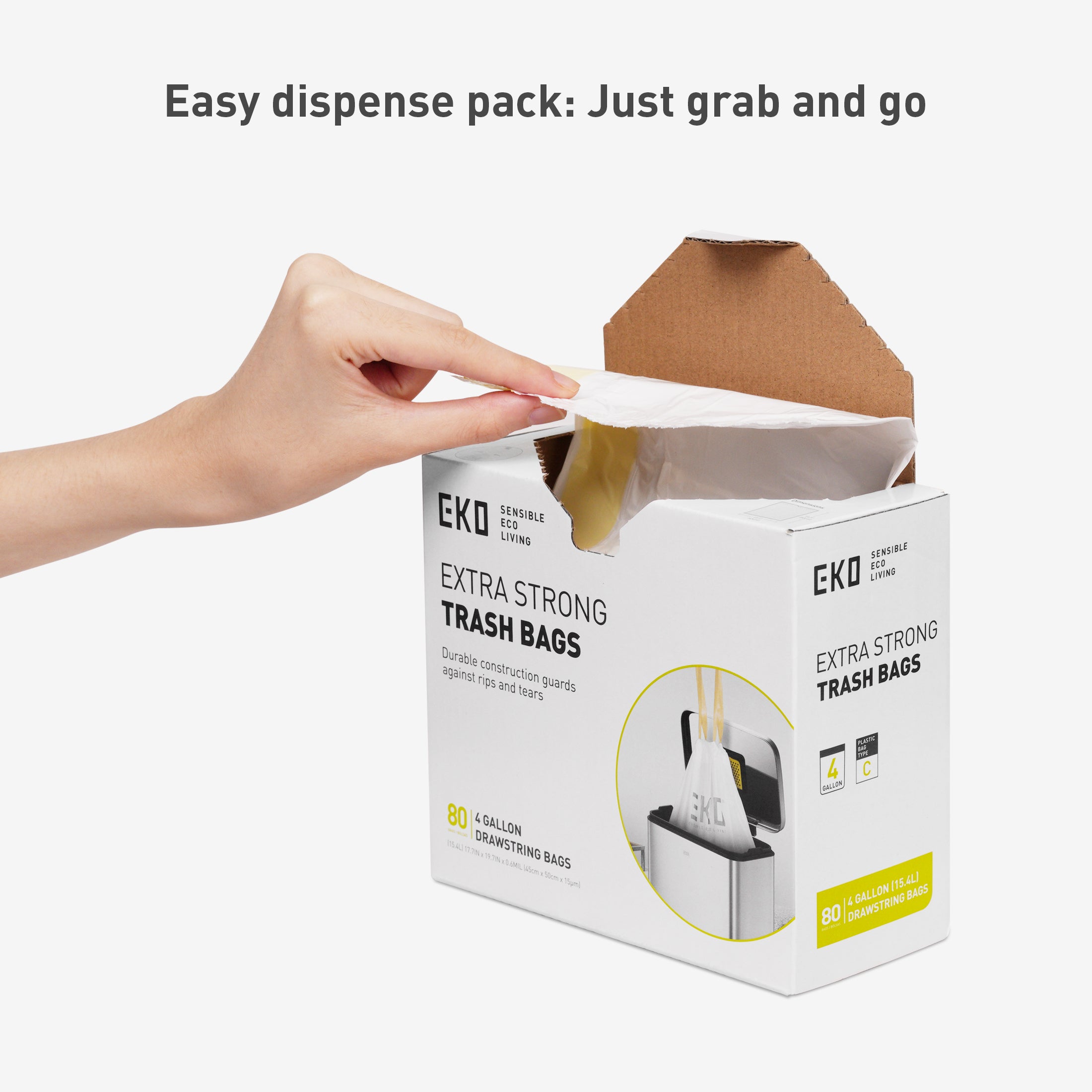 eko-code-c-4-gallon-drawstring-trash-bags-80-count-1-mil-thick-leakproof image 3