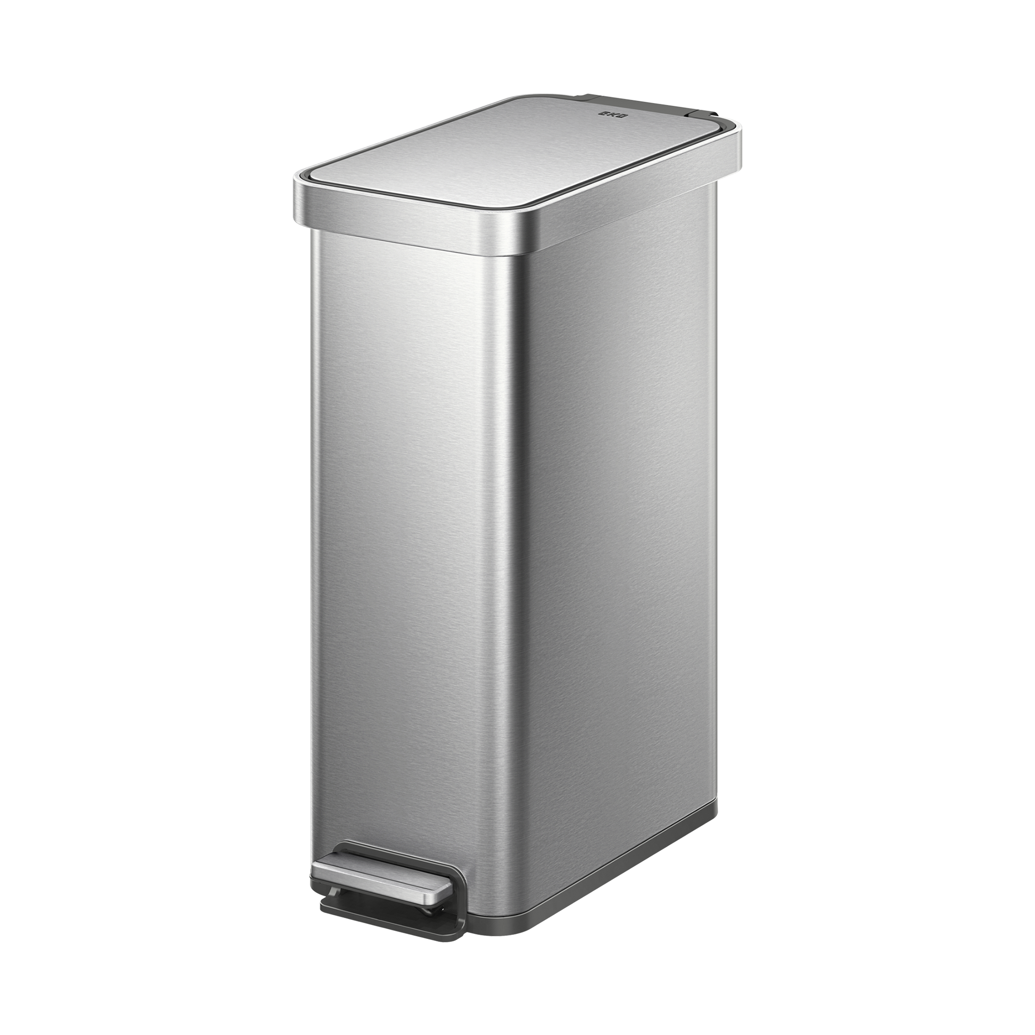 eko-hudson-slim-50-liter-13-gallon-matte-stainless-steel-step-trash-can-with-lid image 1