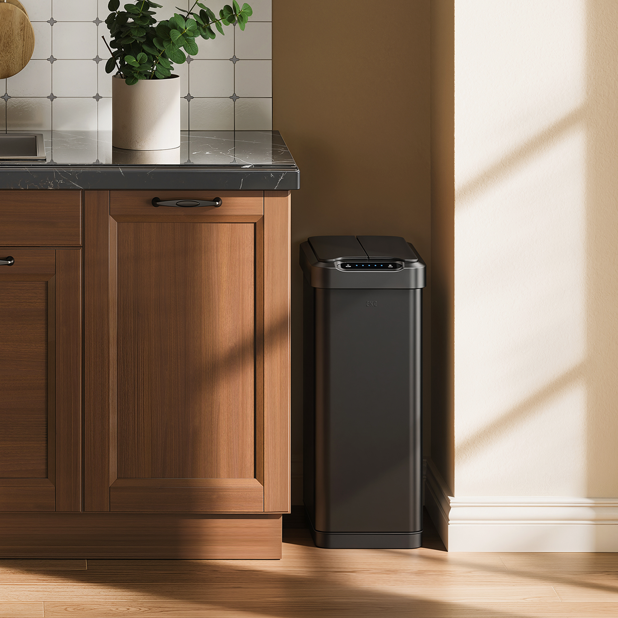 eko-phantom-t-50l-13-2-gal-sensor-can-with-dual-wing-lid-matte-black image 2