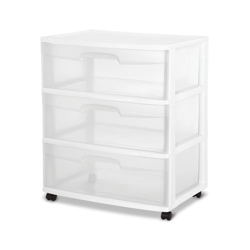 sterilite-2-pack-3-drawer-wide-storage-organizer-cart-white image 7