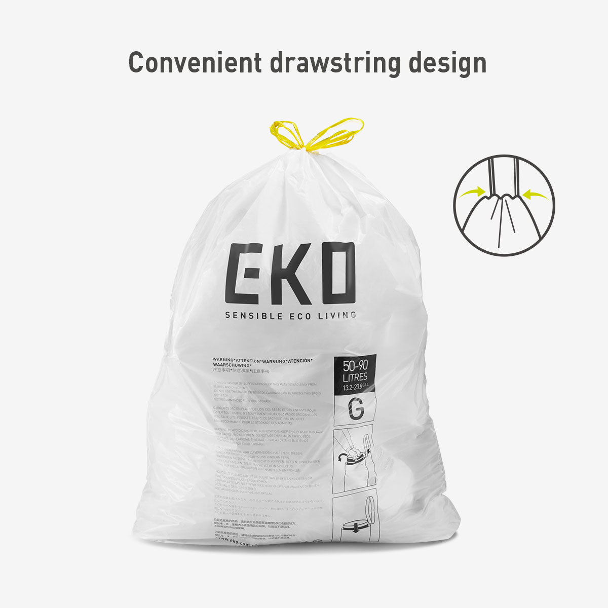 eko-code-g-21-gallon-80l-easy-dispense-roll-trash-bags-60-count-ultra-strong-dra image 6