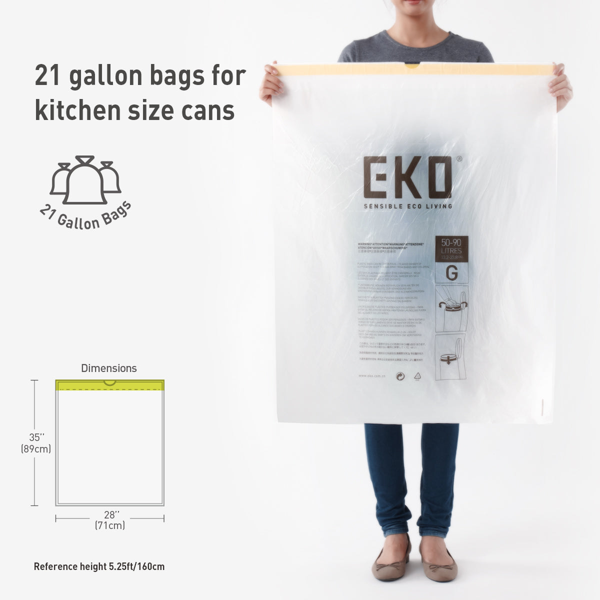 eko-code-g-21-gallon-80l-easy-dispense-roll-trash-bags-60-count-ultra-strong-dra image 8