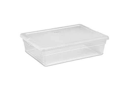 sterilite-28-quart-clear-bin-storage-box-tote-container-with-white-lid-60-pack image 8