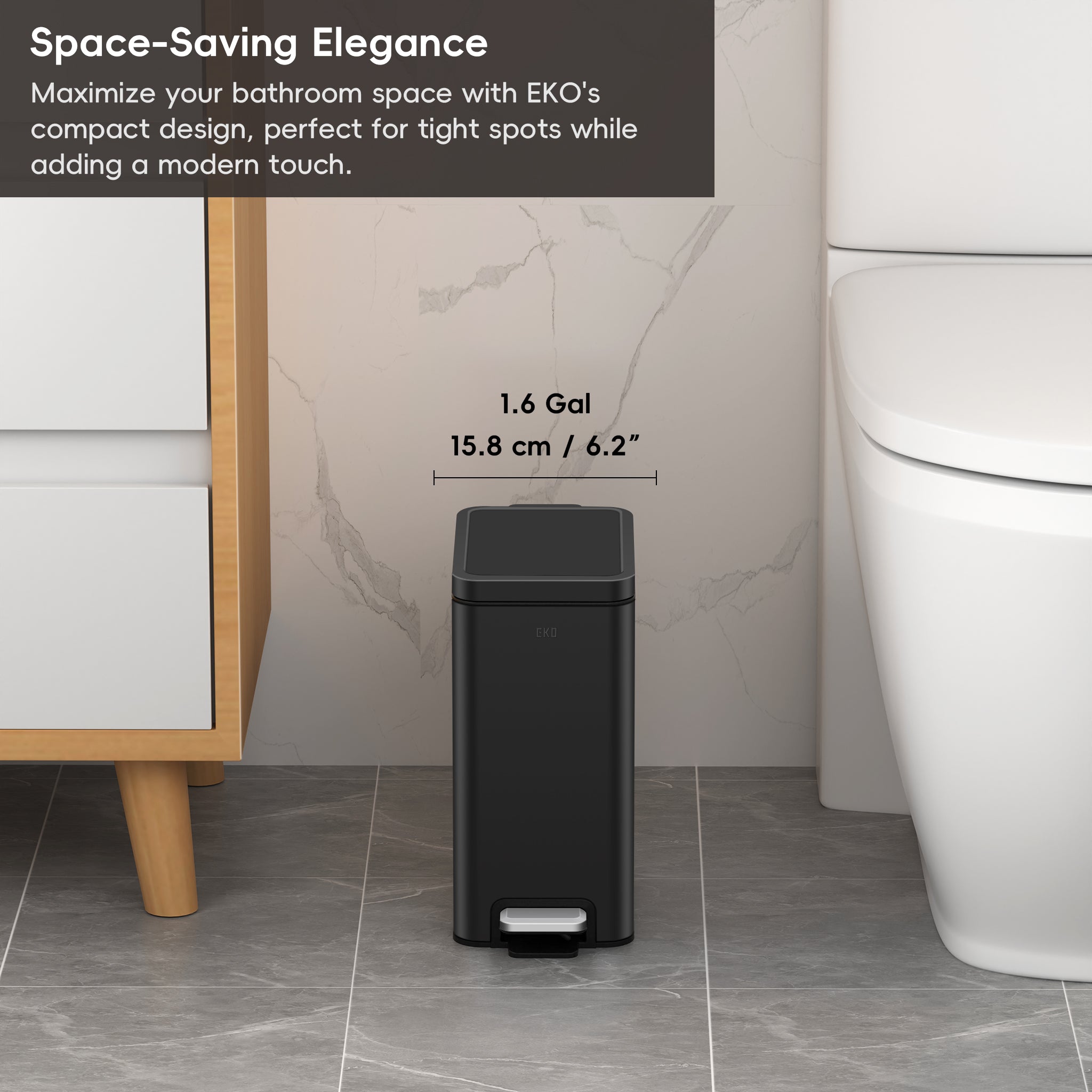 eko-stella-6l-1-6-gal-small-bathroom-step-trash-can-matte-black image 3