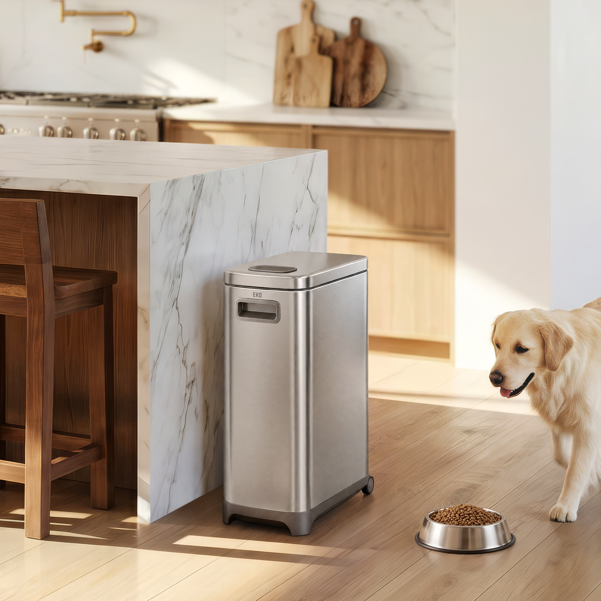 eko-45-lb-stainless-steel-pet-food-storage-container-with-lockable-airtight-lid image 3