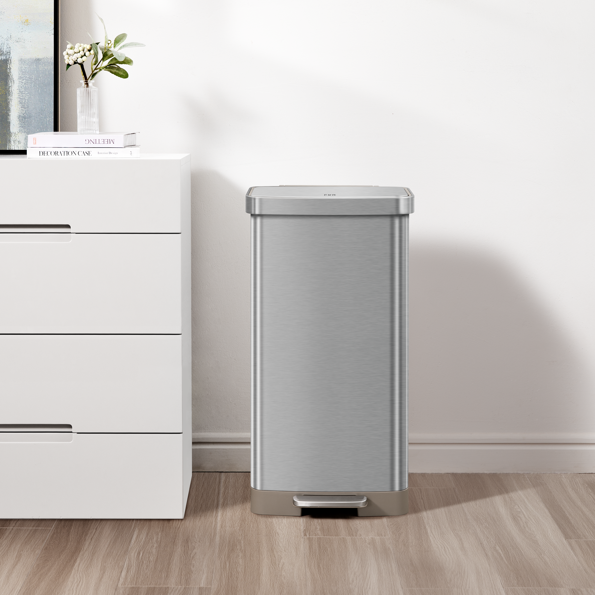 eko-hudson-75-liter-20-gallon-step-trash-can-with-bag-compartment-stainless-stee image 2
