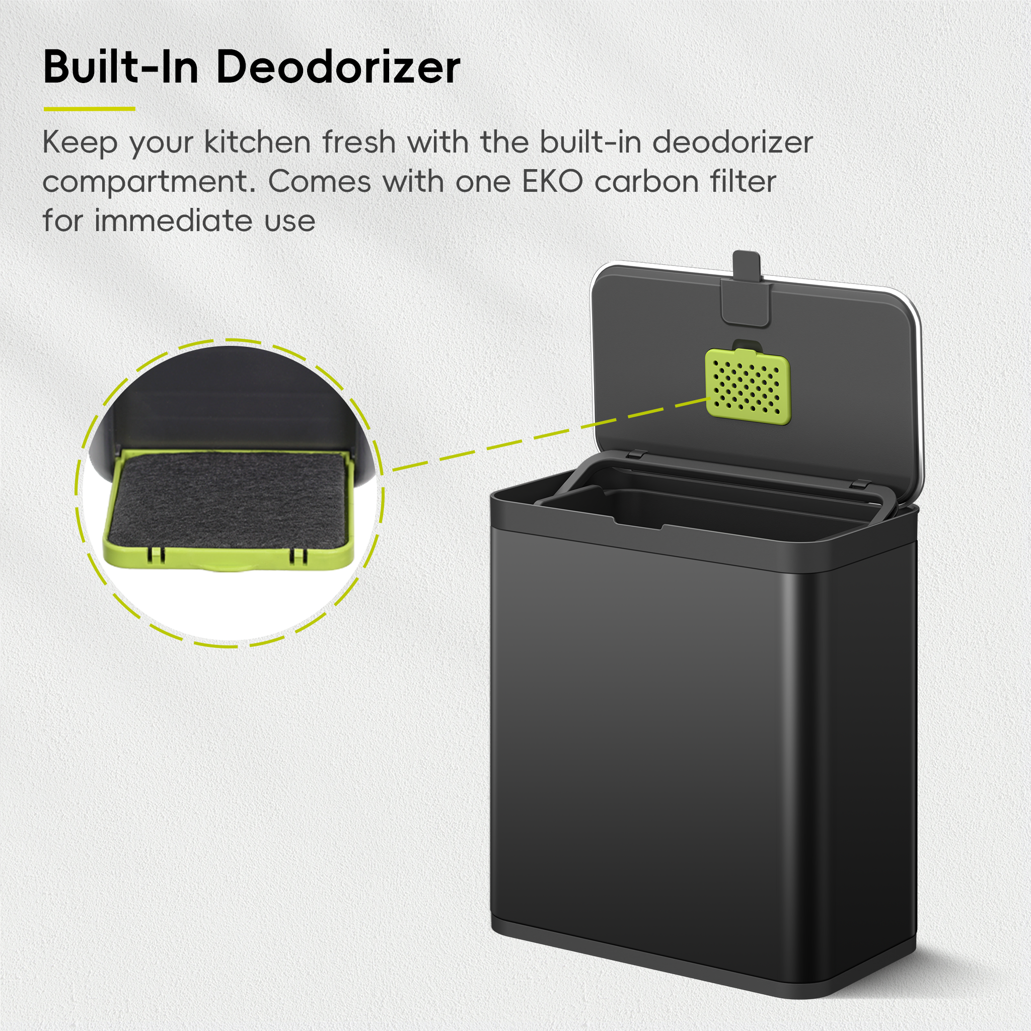 eko-deluxe-puro-7l-1-85-gal-compost-bin-with-liner-matte-black image 6