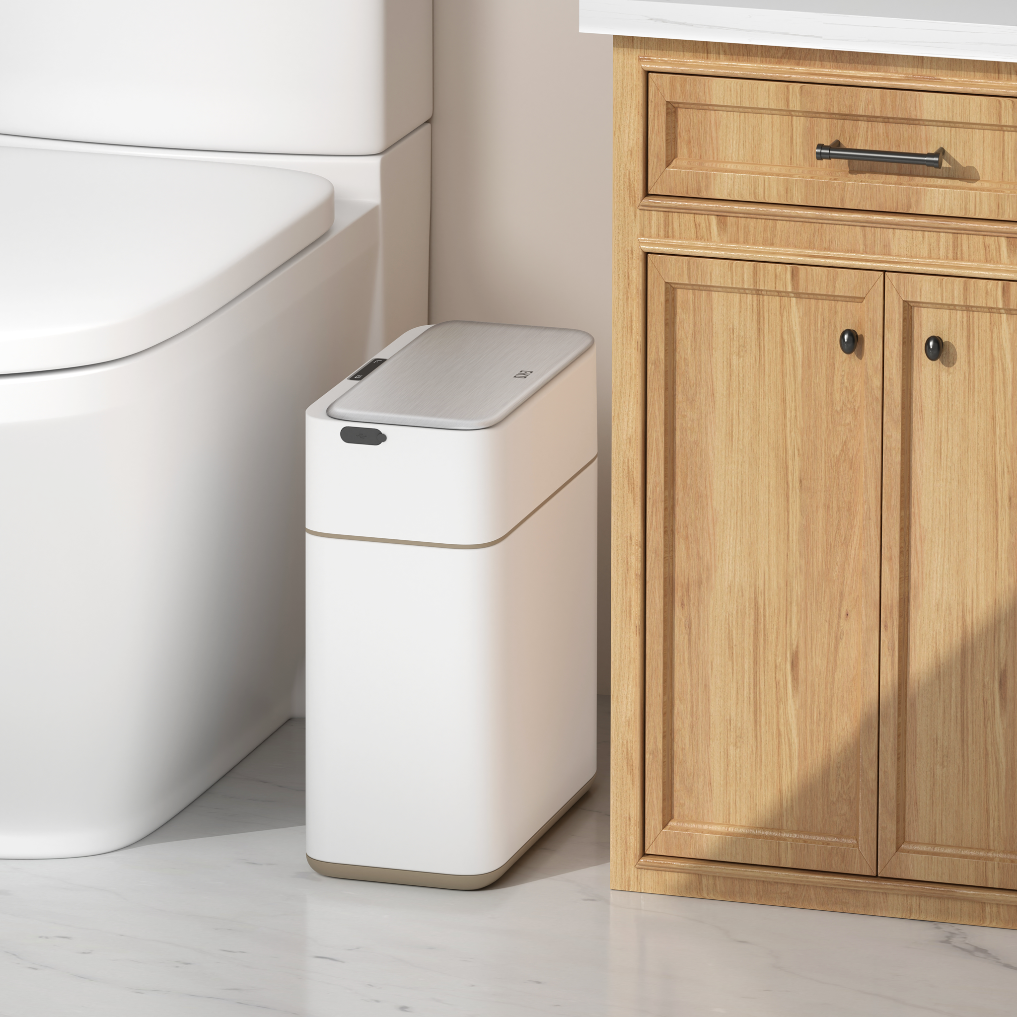 eko-bono-sensor-trash-can-8l-2-1-gallon-automatic-motion-sensor-rechargeable-whi image 2