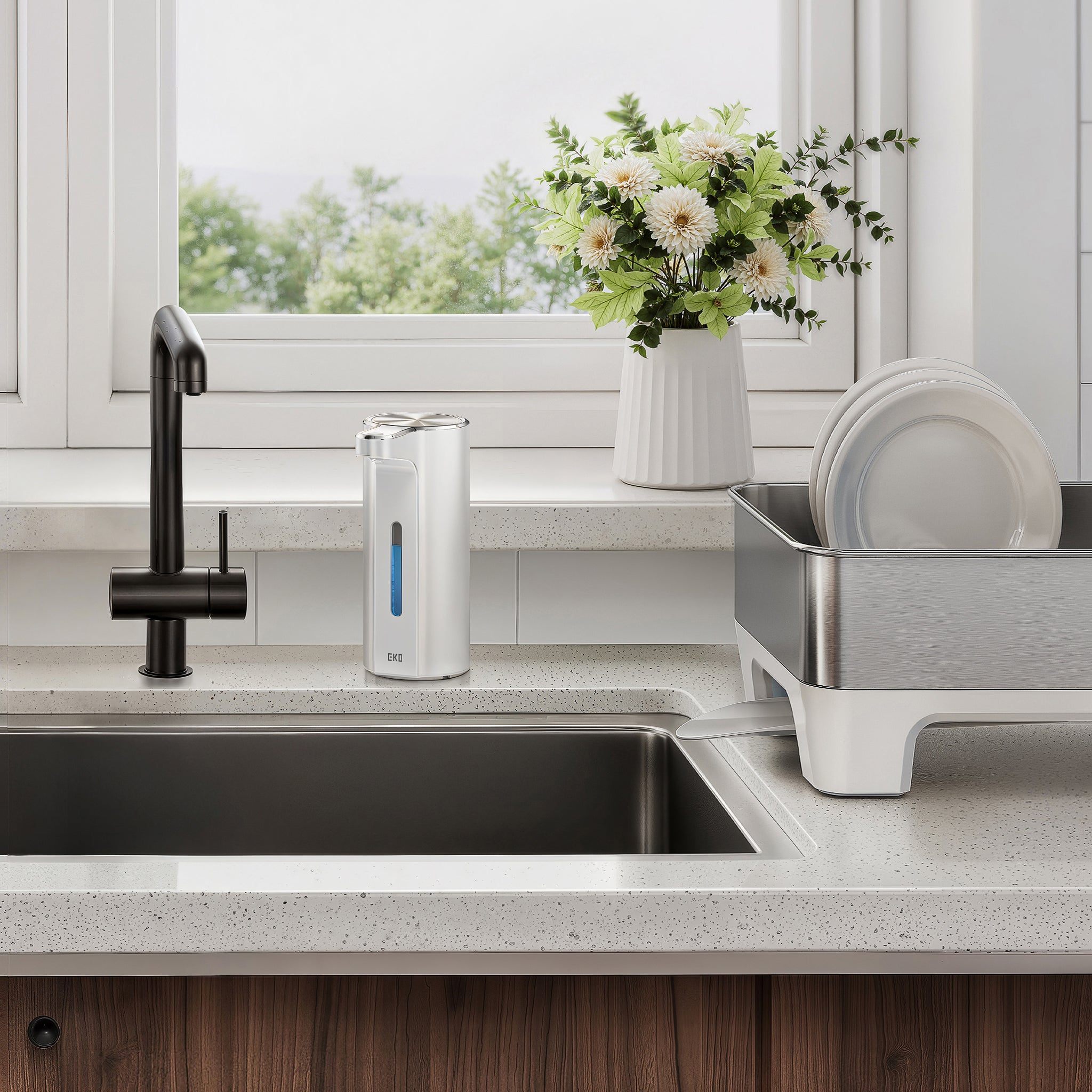 eko-aroma-pro-touchless-automatic-liquid-soap-dispenser-13-5-fl-oz-400ml-matte-w image 2