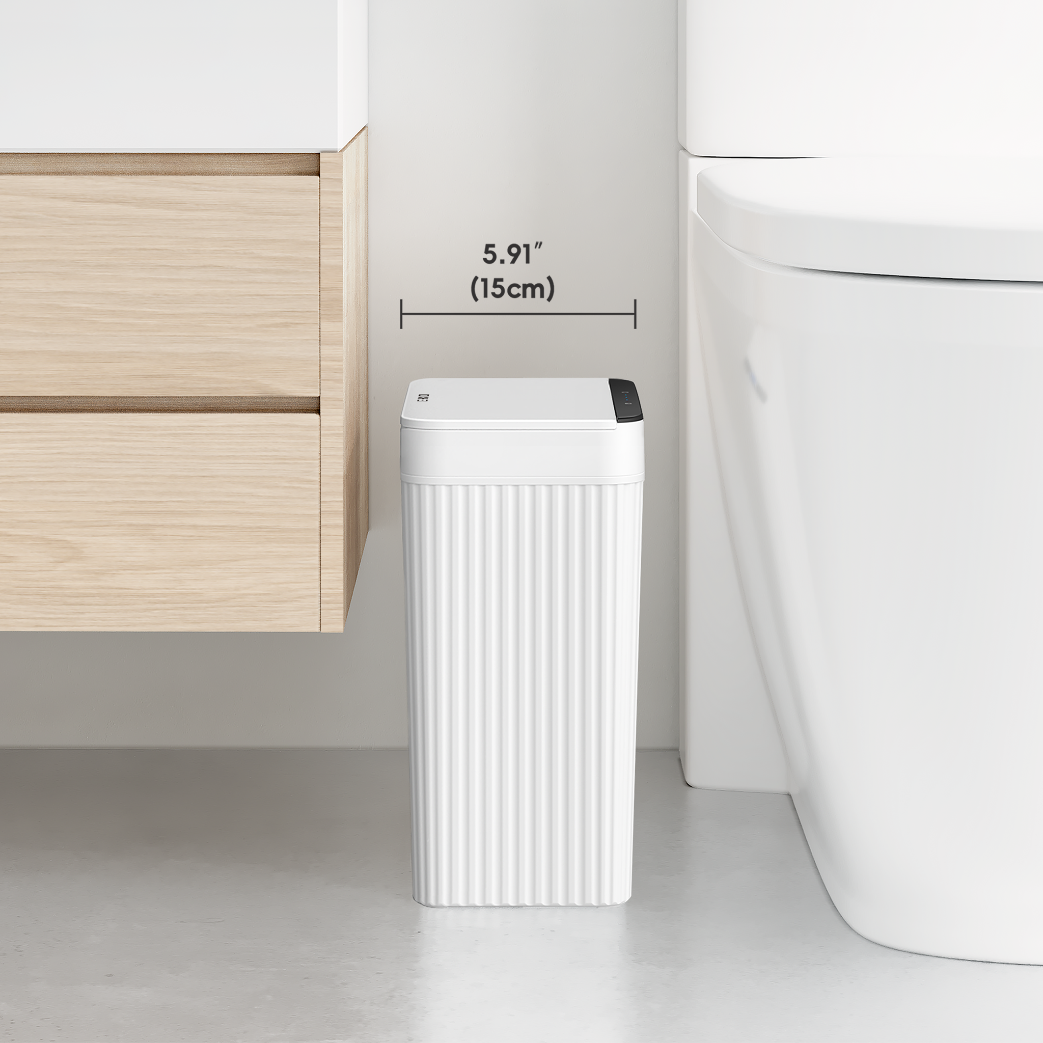 eko-brio-10l-2-6-gallon-motion-sensor-trash-can-white-compact-design image 3