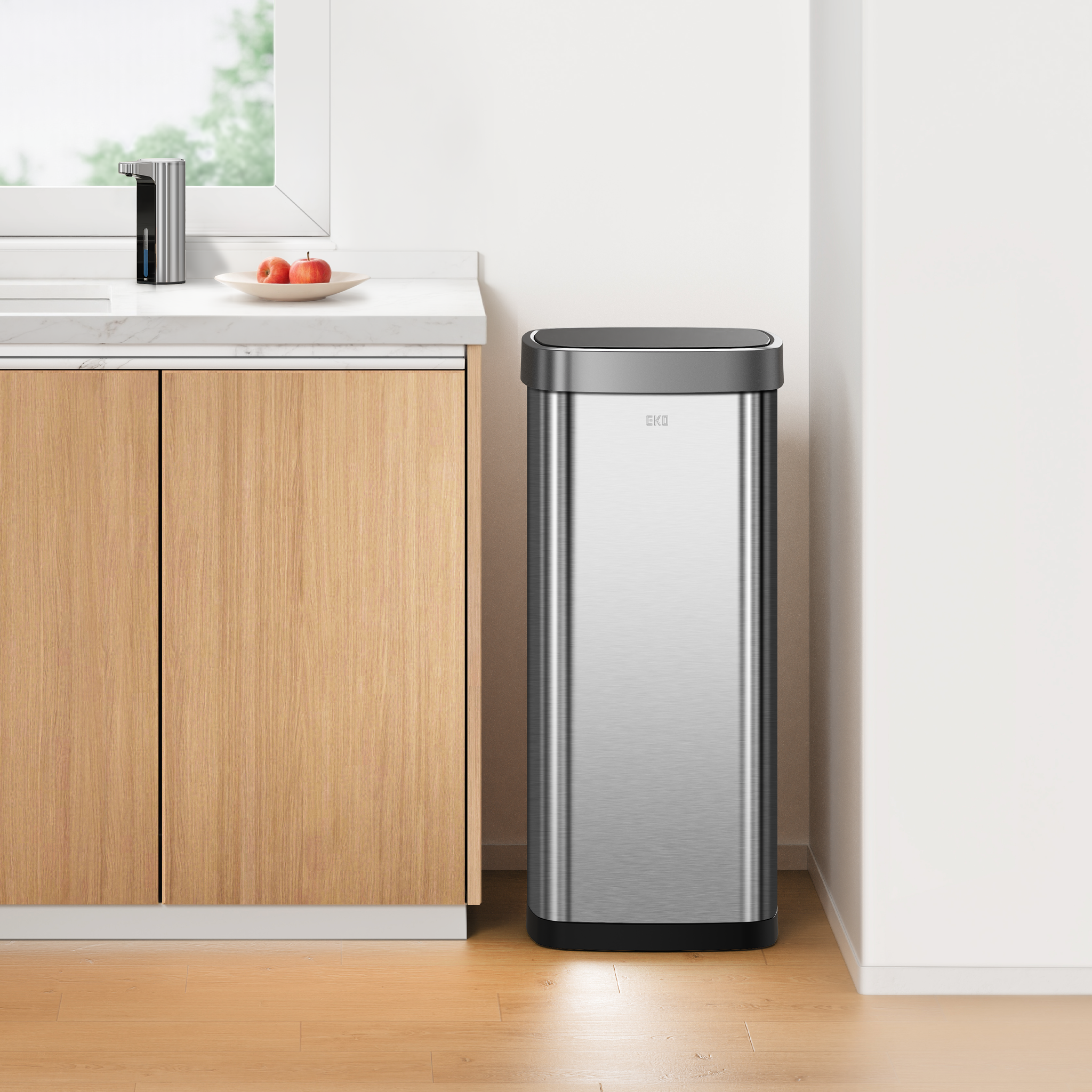eko-ecosmart-80l-21-gal-touchless-motion-sensor-kitchen-trash-can-stainless-stee image 2