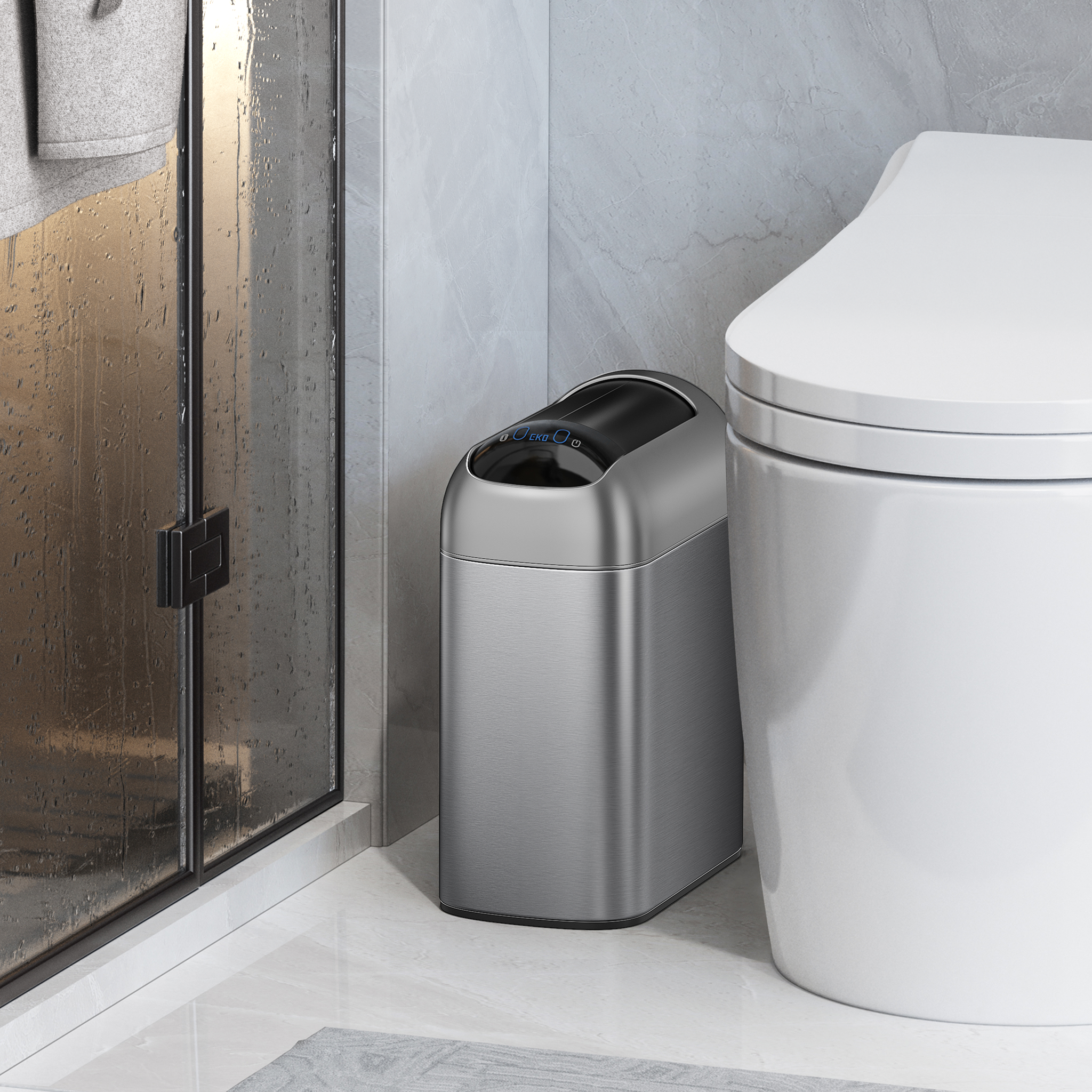 eko-astro-10l-2-6-gallon-slim-motion-sensor-trash-can-with-butterfly-lid-matte-s image 2