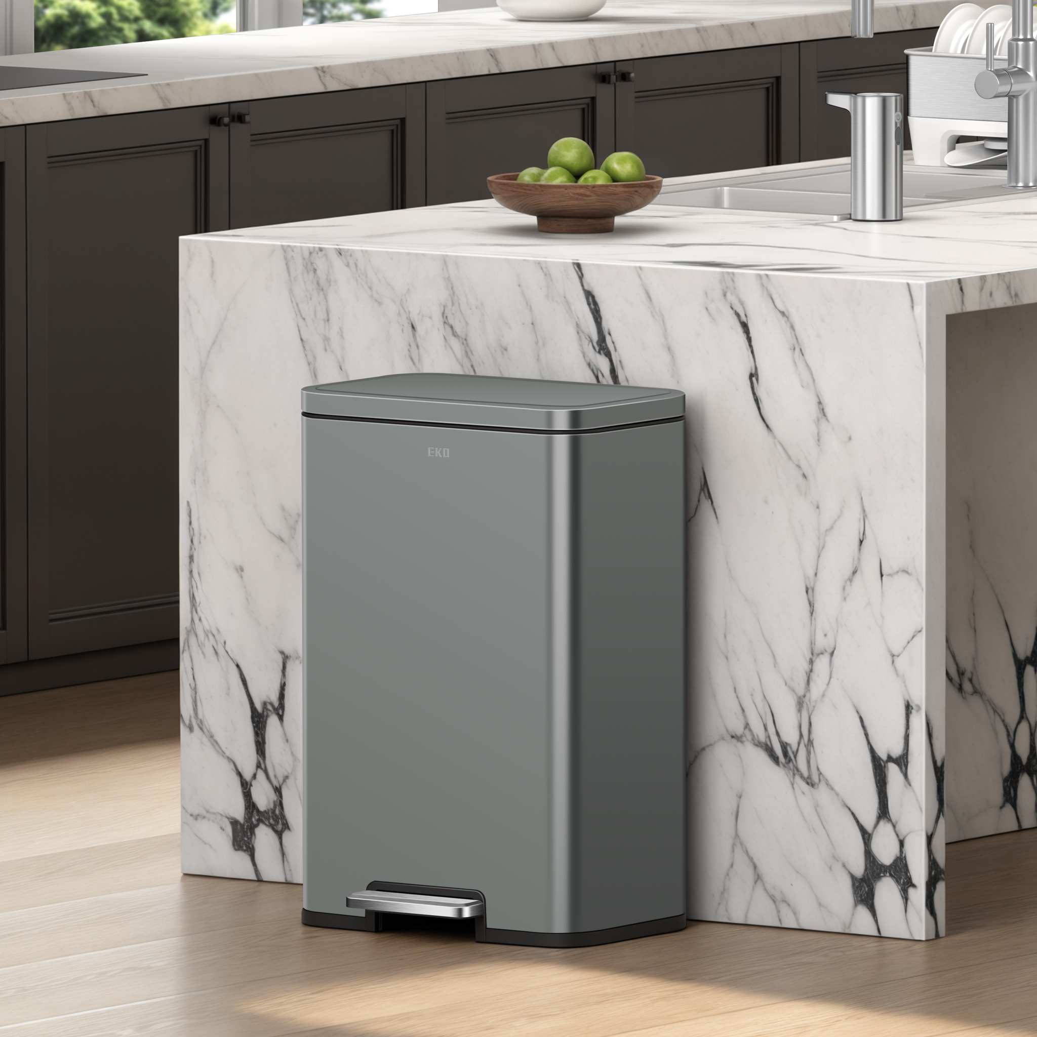 eko-madison-nardo-grey-stainless-steel-50-liter-13-2-gallon-step-trash-can image 2