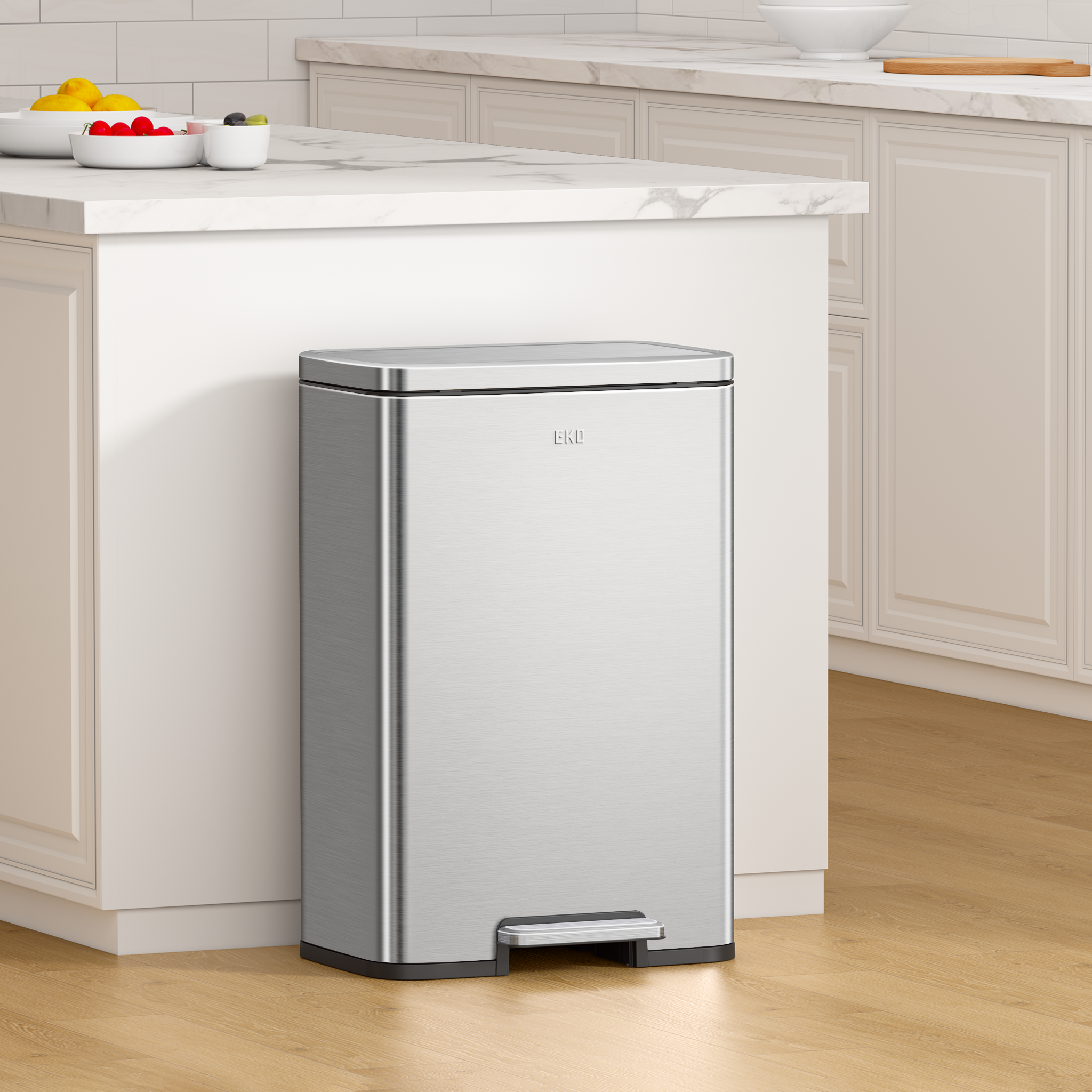 eko-madison-25l-20l-dual-compartment-step-trash-can-brushed-stainless image 2