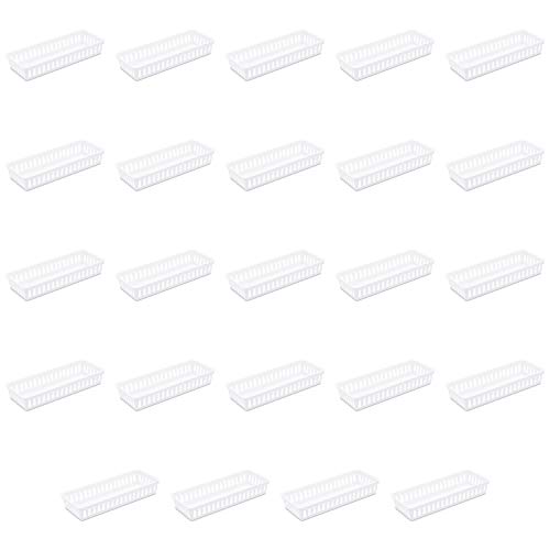 sterilite-slim-storage-tray-24-pack-white-tight-weave-organizer-for-drawers-shel image 7