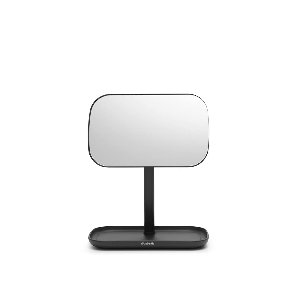 brabantia-renew-360-adjustable-vanity-mirror-with-stand-storage-tray-dark-grey image 2