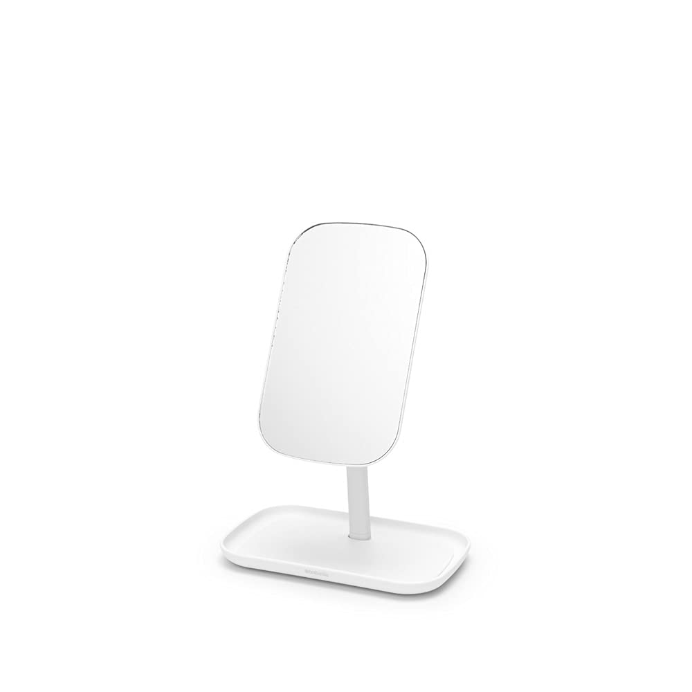 brabantia-renew-360-adjustable-vanity-mirror-with-stand-storage-tray-white image 2