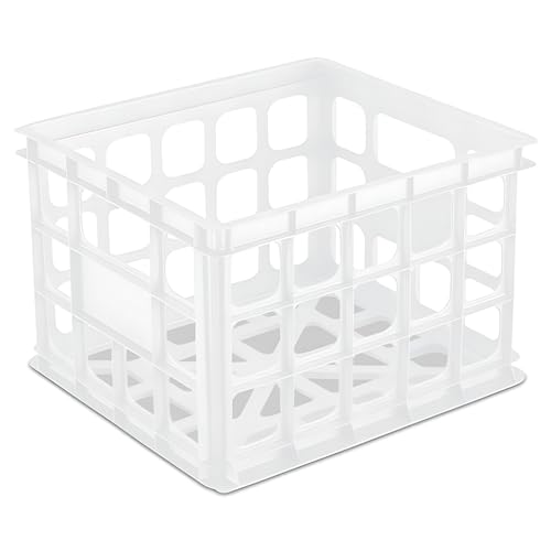 sterilite-storage-crates-6-pack-white-stackable-plastic-open-baskets-with-handle image 6